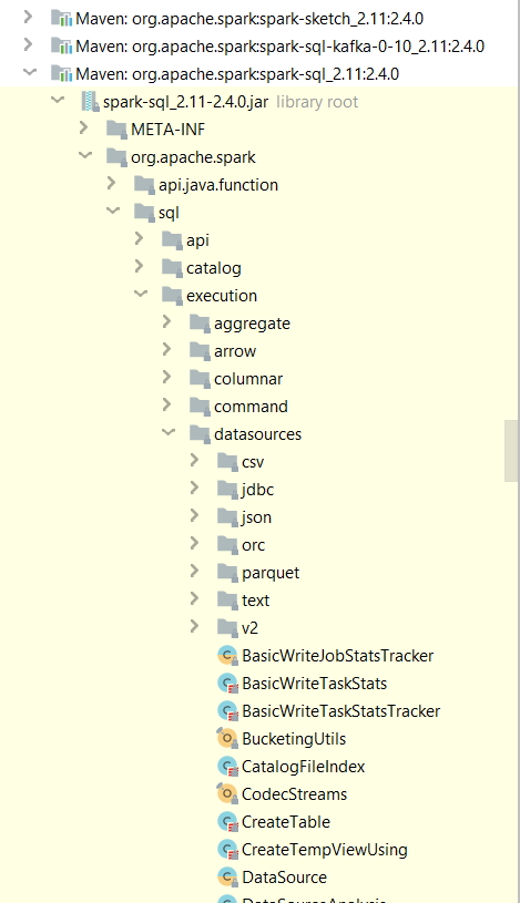 Spark SQL API datasources directory schema